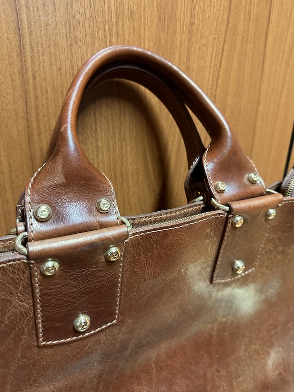 Borsa in cuoio marrone Francesco Biasia a struttura rigida - immagine 4