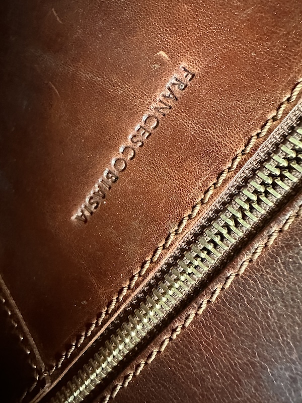 Borsa in cuoio marrone Francesco Biasia a struttura rigida - immagine 3