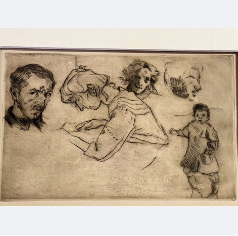 Punta secca di Umberto Boccioni "Studio di teste" - immagine 3
