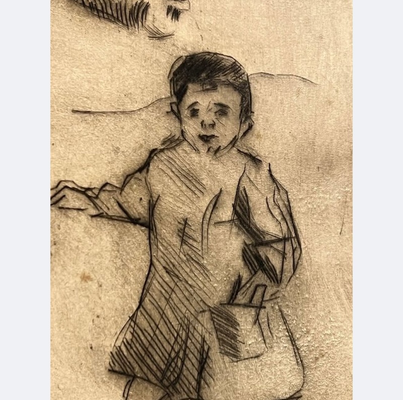 Punta secca di Umberto Boccioni "Studio di teste" - immagine 5