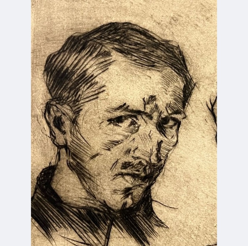 Punta secca di Umberto Boccioni "Studio di teste" - immagine 7