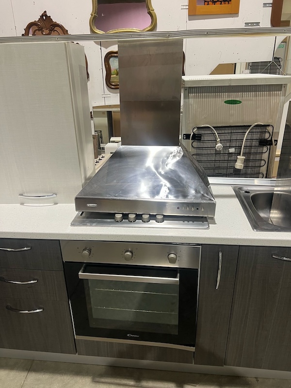 Cucina angolare moderna rovere grigio/bianca completa di elettrodomestici - immagine 3