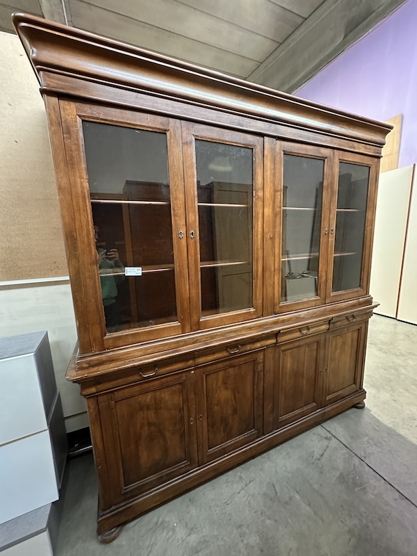 Credenza/vetrina color noce 4 ante arte povera - immagine 2