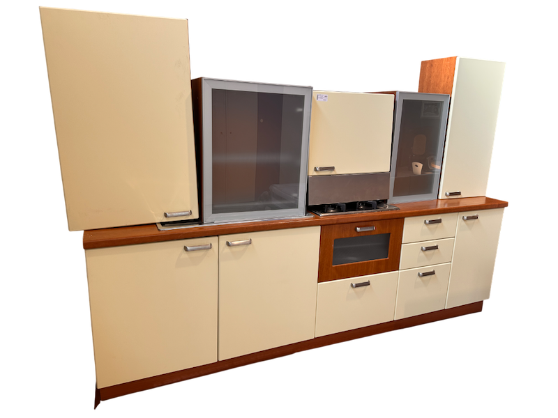 Cucina lineare ciliegio/beige