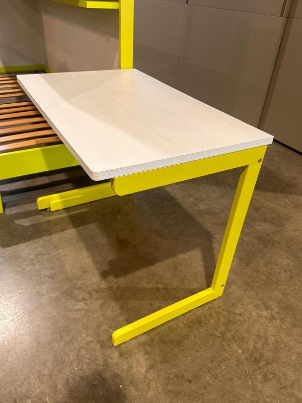 Cameretta a ponte Moretti Compact bianca/verde completa di libreria e scrivania - immagine 3